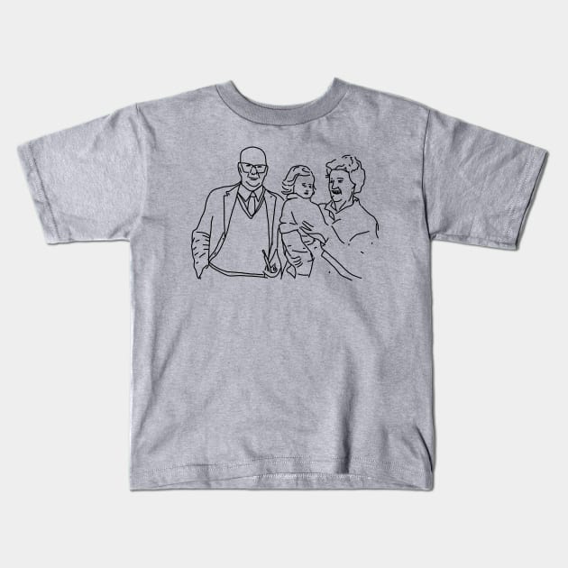 Minimal Portrait of the Artist and Grandparents Kids T-Shirt by ellenhenryart